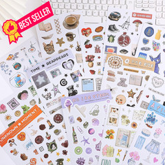 Girl’s Korean Sticker Book, Food and Daily Life Theme – 1300+ Cute Dream Pink