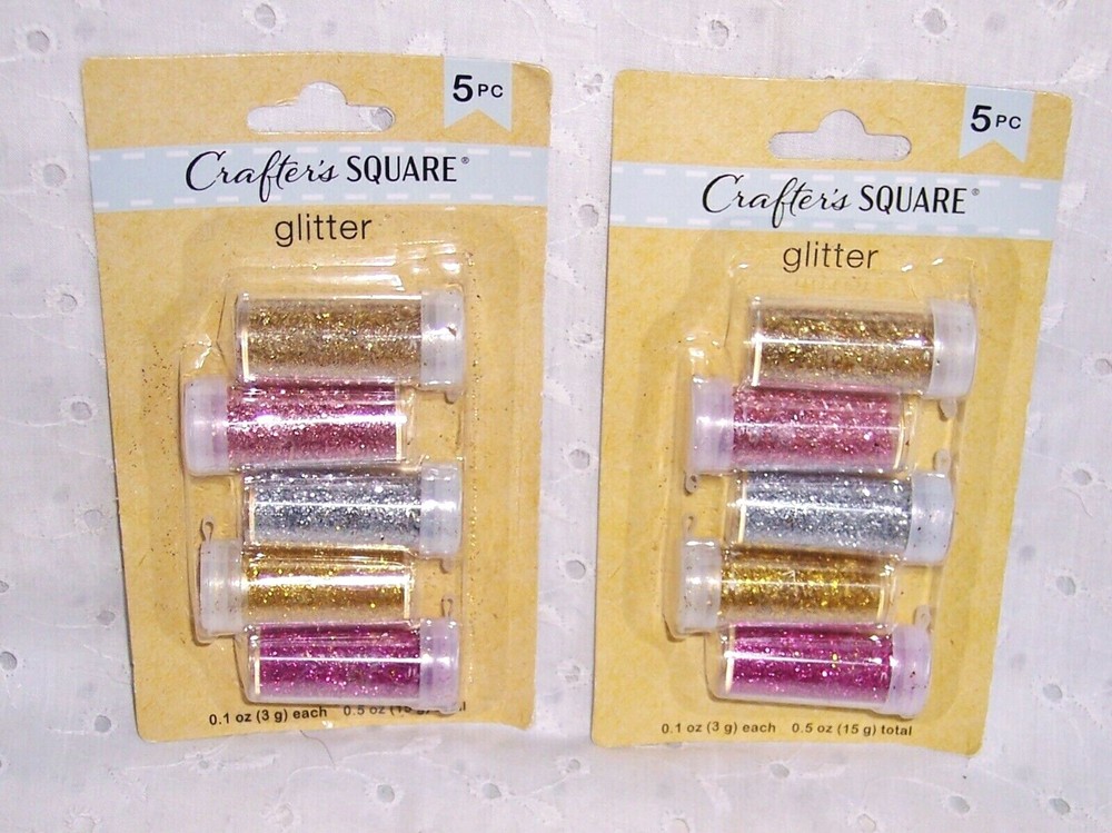 GLITTER PINK-GOLD-SILVER-GREEN-RED-FUCHSIA=CRAFTERS SQUARE :U CHOOSE COLOR SETS