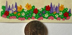 FLOWER PATCH Stickers(2pc) Mrs.Grossman’s•Grass•Vintage 1995•Garden•Card Making•