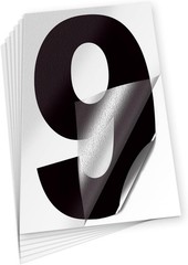 Black Self-Adhesive Vinyl 9 Decals 6-Pack for House Mailbox Door Window Sign