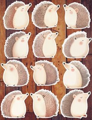 Cute Little Hedgehog Die Cut Vinyl Stickers Set Scrapbooking Laptop Waterbottle