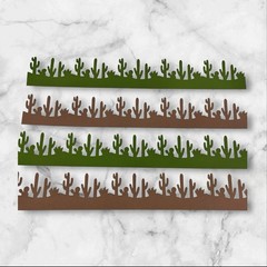 Creative Memories Cacti 12” Border Cardstock Scrapbook Die Cut Shapes, 4 Pieces
