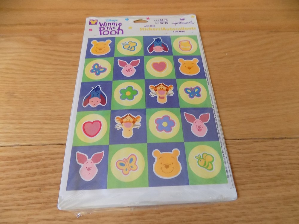 Disney Winnie the POOH Scrapbook Stickers Eeyore Piglet Tigger Hallmark Sealed