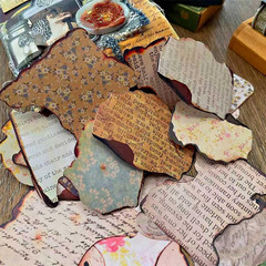 Dark Academia Junk Journal Stickers, Burnt Edge Scrapbook Stickers for Scrapbook