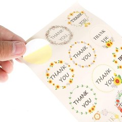 Thank You Stickers 1.38in Self-Adhesive Thank You Labels 300 Pcs Retro Round