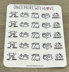 Once More With Love ❤️ Days Of The Week Munchkins Sticker Sheet OMWL Stickers