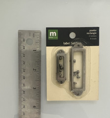 Making Memories Aluminum Rectangle Pewter Label Holders 4PC Scrapbooking Crafts