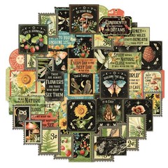 Bomichi 100 Pcs Postage Stamp Stickers, Aesthetic Insect Plants Colorful