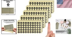 Durable 2500 Pcs Black Round Number Stickers – 0.4 Inch for Indoor/Outdoor Use
