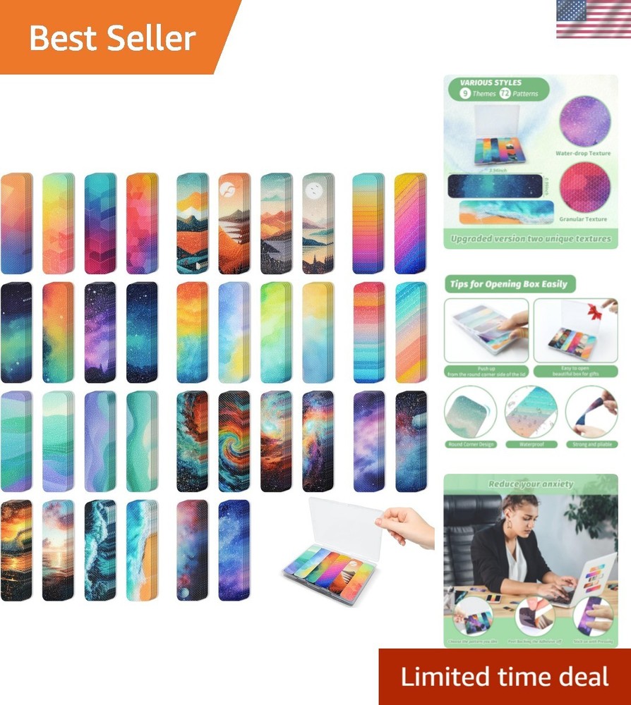 72 Pieces Anxiety Sensory Stickers with Storage Box – Calming Stickers for AD…