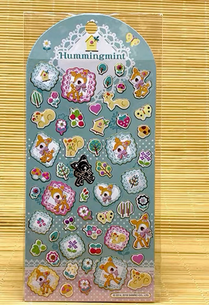 Sanrio Humming Mint Deer Gold Trimmed Sticker Sheet
