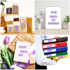 15 Sheets Letter Stickers 780 Pcs Glitter Capital Letters Large Purple