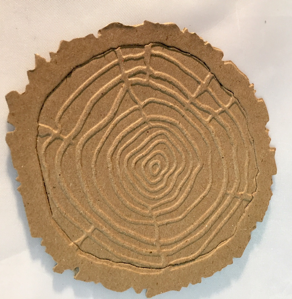 Tim Holtz Die Cuts * Embossed Tree Ring * White or Kraft Cardstock or Chipboard