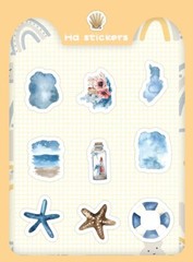 50pcs Aquarium Stickers, Sea Animal Sealife Light House Fish Seashell Coral, 240
