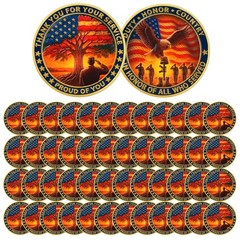 ASmileIndeep Military Challenge Coins – Thank You for Your Service Bulk Veter…