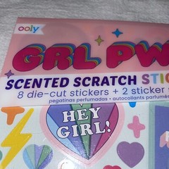 NEW Ooly GRL PWR Girl Power Strawberry Scented Scratch & Sniff Sticker