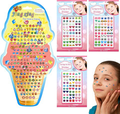 460PCS 3D Gem Sticker Earrings – Self-Adhesive Glitter Crystal Stickers for Kids