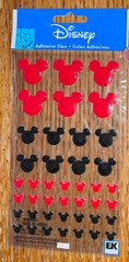 Disney Ek Success Black Red Mickey Mouse Icons Heads Ears Scrapbook Stickers 3D