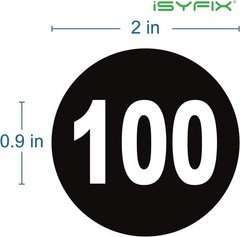 Black Consecutive Number Stickers – 1 to 100, 2-inch, 1 Set – Vinyl Self Adhe…