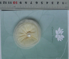 TUTU Lace Flower CREAM – Single – Pearl Centre 50mm CC NJC