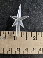 Vintage Small Clear Star Topper for Ceramic Christmas Tree 1.75″ H