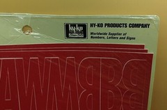 HY-KO Products 30004 Self Adhesive Vinyl Die Cut Numbers & Letters, 2 h, Red