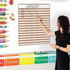 10Pack Boho Dry Erase Incentive Chart 17″ x13″ Multi-Color Classroom Laminate…