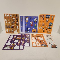 PEANUTS Thanksgiving & HALLOWEEN Mixed Stickers Sheets Lot, Holiday Snoopy