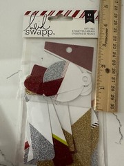 Heidi Swapp Glitter Gift Tags ~ Red/Silver/Gold 17 All Different Shapes/Sizes