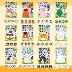 48 Animal Face Sticker Sheets for Kids – Fun Craft Party Favors & Gifts