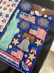 Vintage SANDYLION Patriotic 4th July USA Red White Blue Stickers Lot Flag
