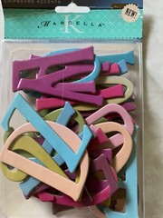 MARCELLA CHIPBOARD ACCENTS LARGE LETTERS NUMBERS MULTI-COLOR NUMBERS LETTERS