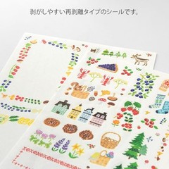 Midori Stickers Yuru Log Nordic Pattern 2 Sheets 82674006 Washi Paper