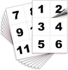 White Consecutive Number Stickers – 1 to 50, 4-inch, 1 set – Vinyl Self Adhes…