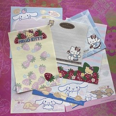 Hello Kitty Sanrio Note Stationery Paper Sheets Strawberry Scratch & Sniff Lot