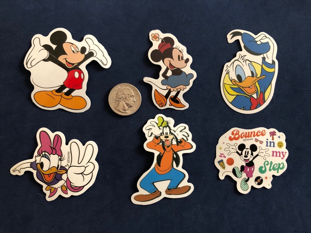 Disney Stickers – Mickey Mouse and Friends Lot of 6 Stickers. – New