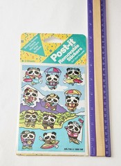 Vtg 3M Stickers NIP Foil Adventure Panda Bear HTF 1990 HR-706 Post- It Removable
