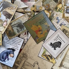 HUGE lot 110+ piece ( Winnie the Pooh) Junk Journal Ephemera read description