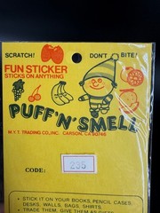 Vintage Puffy Scented Sticker Sheet Kawaii Melon Cocktail 80s Retro Puff n Smell