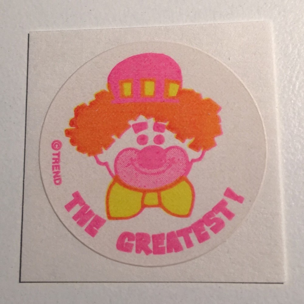 Vintage Scratch Sniff Sticker 80s – Clown – Cherry Candy – Trend Matte TM