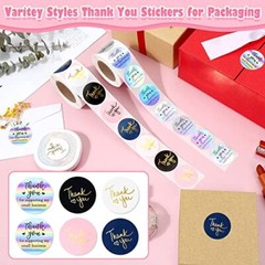 1000Pcs 1.5 inch Thank You Stickers, 2 Rolls 1.5 Inch Thank You Stickers