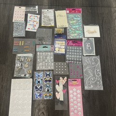Mixed Scrapbooking Embellishments Lot Rhinestones Stickers Charms Craft