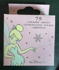 Disney Store Tinkerbell Sticker Dispenser 90’s Vintage Stars Snowflakes Pink