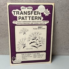 VTG MCM Transfer Pattern Hot Iron On Punch Embroidery Needle Point Floral Flower