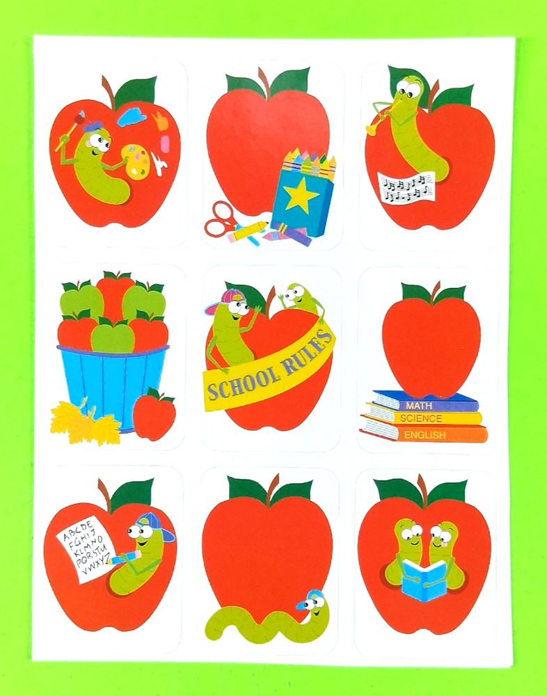 Eureka Apples & Worms Sticker Sheet Retired