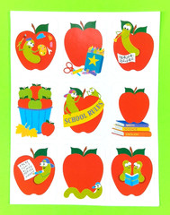 Eureka Apples & Worms Sticker Sheet Retired