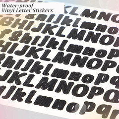 2500 PCS Black Letter Stickers Small, 0.5 Inch Vinyl Alphabet Stickers for Scrap
