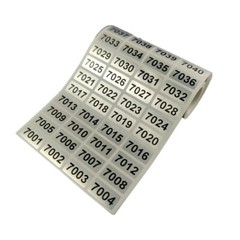 Black on Silver Labels, Consecutive Sequential Numbering Stickers 1000