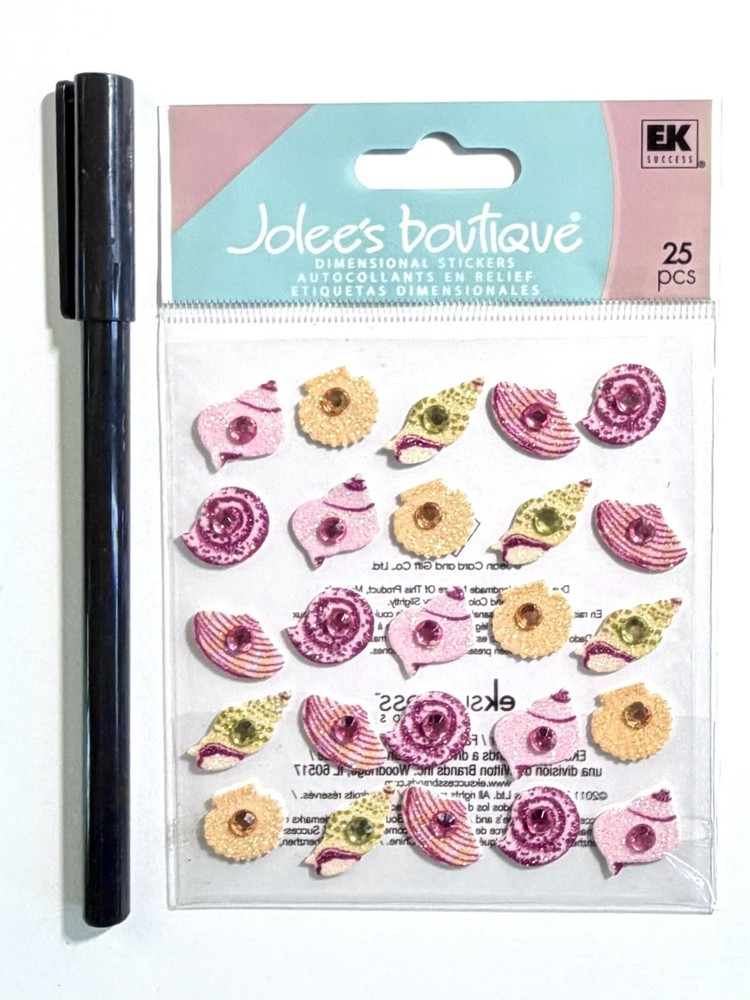 Sea Shells Jolee’s Stickers Scrapbooking Card Journal Planner