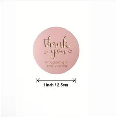 40 PCs Round 1” Thank You For Supporting My Small Business Stickers Pastel Pink